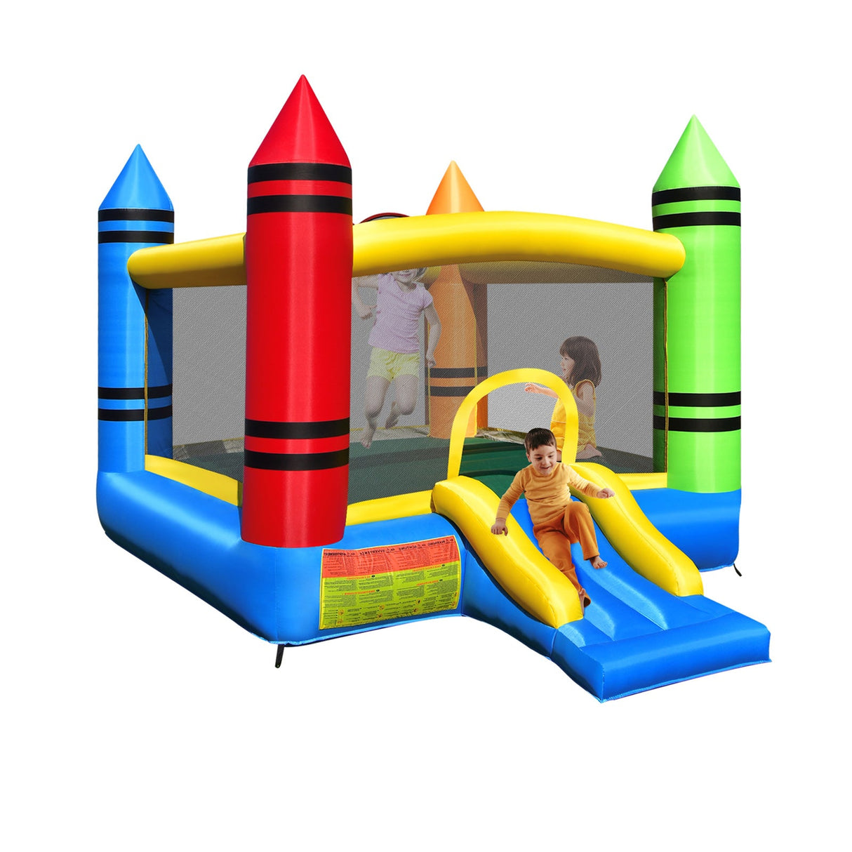 Kids Inflatable Bounce House with Slide and Ocean Balls — Blower Not Included