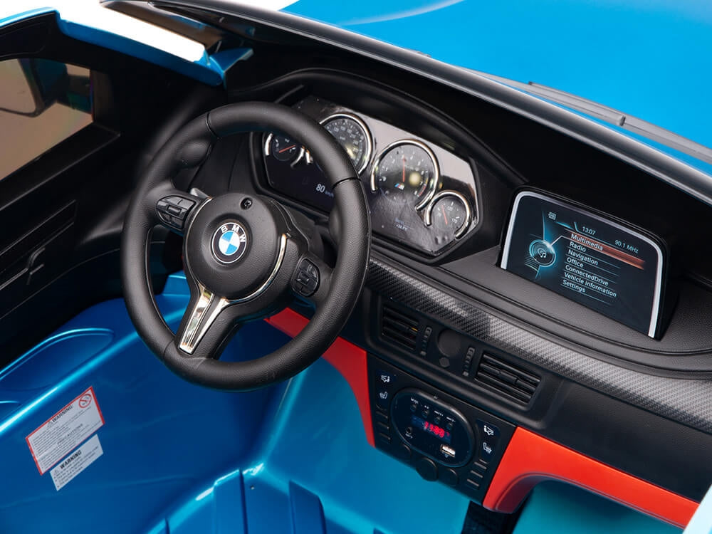 Blue 12V XL 2-Seater Limited Edition Licensed BMW X6 Ride-On Car with EVA Wheels, Music, RC