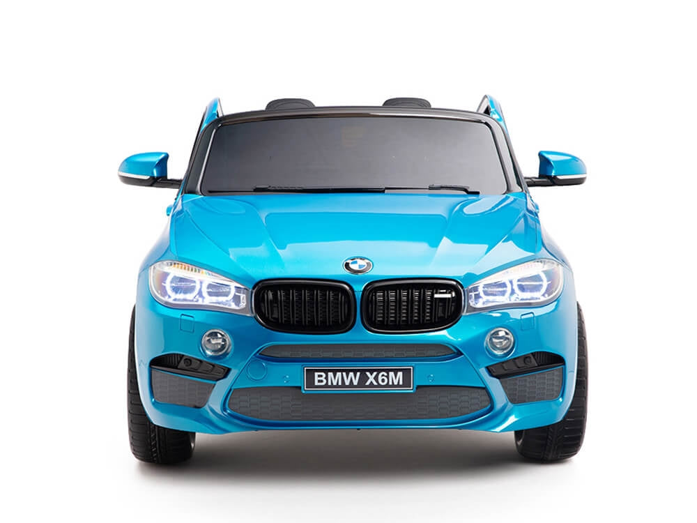 Blue 12V XL 2-Seater Limited Edition Licensed BMW X6 Ride-On Car with EVA Wheels, Music, RC