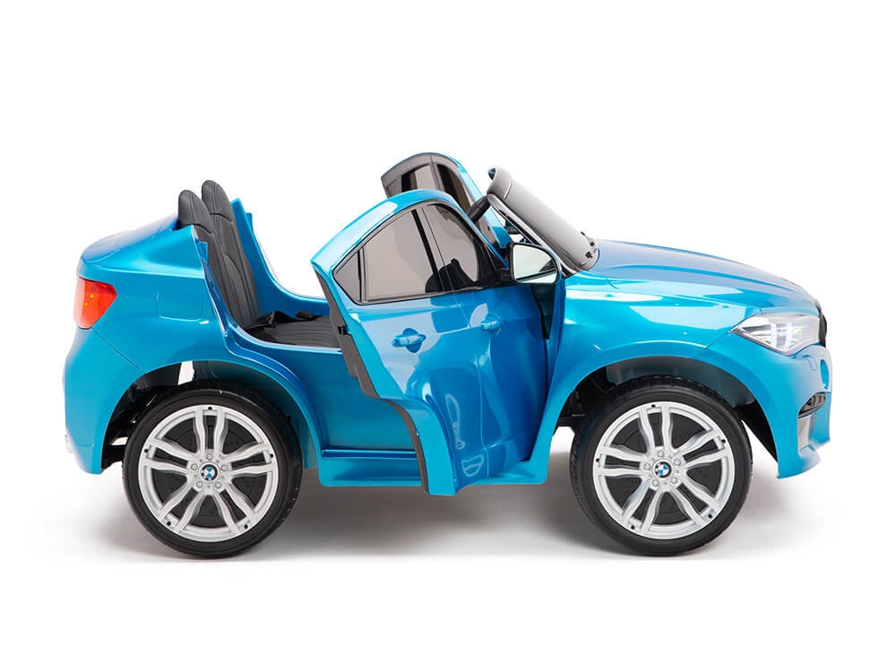 Blue 12V XL 2-Seater Limited Edition Licensed BMW X6 Ride-On Car with EVA Wheels, Music, RC