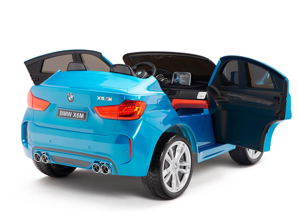Blue 12V XL 2-Seater Limited Edition Licensed BMW X6 Ride-On Car with EVA Wheels, Music, RC