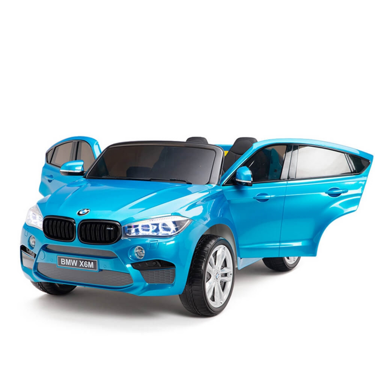 Blue 12V XL 2-Seater Limited Edition Licensed BMW X6 Ride-On Car with EVA Wheels, Music, RC
