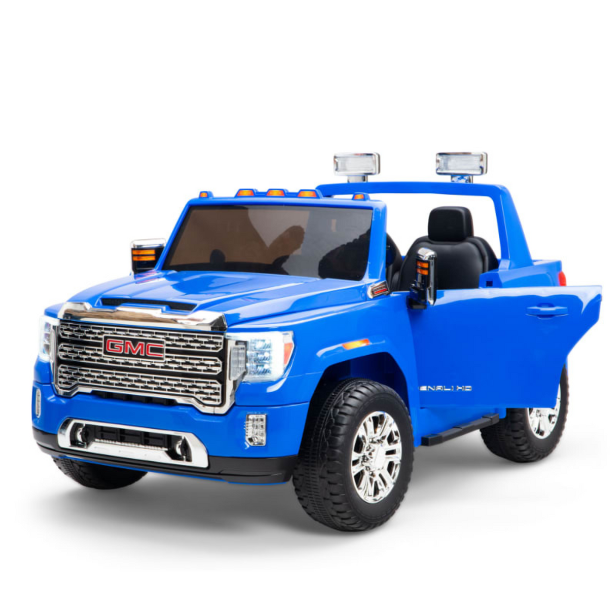 Blue 2x12V Licensed 4WD GMC Sierra Kids Ride On Car with RC