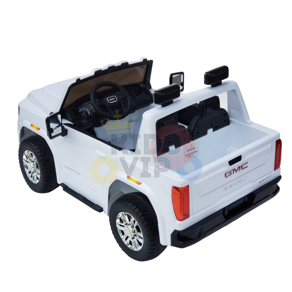 kidsvip gmc sierra kids ride on car 12v rubber wheels leather seat 2 seater red white black blue pink 20