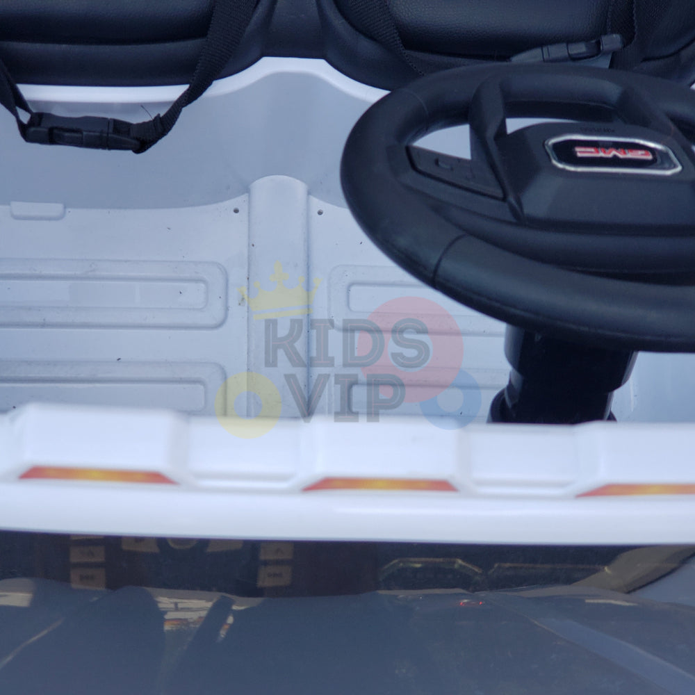 kidsvip gmc sierra kids ride on car 12v rubber wheels leather seat 2 seater red white black blue pink 5