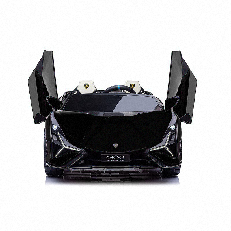 Black 24V Official LX Lamborghini Sian 2-Seater Ride On Car with Music, RC