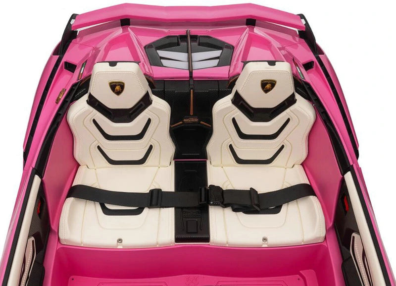 Pink 24V Official LX Lamborghini Sian 2-Seater Ride On Car with Music, RC