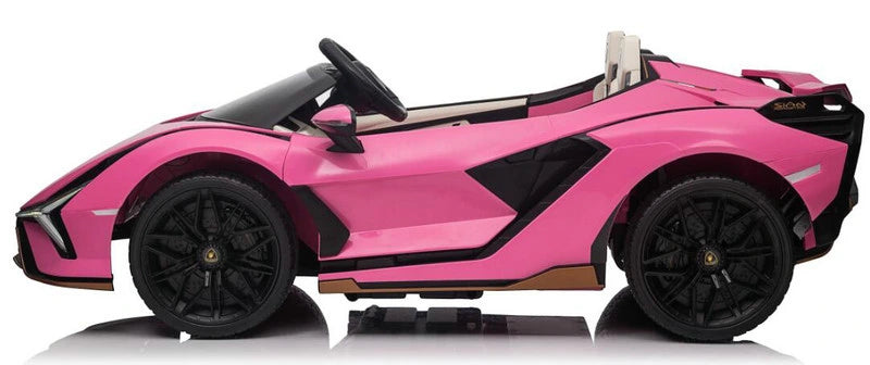 Pink 24V Official LX Lamborghini Sian 2-Seater Ride On Car with Music, RC