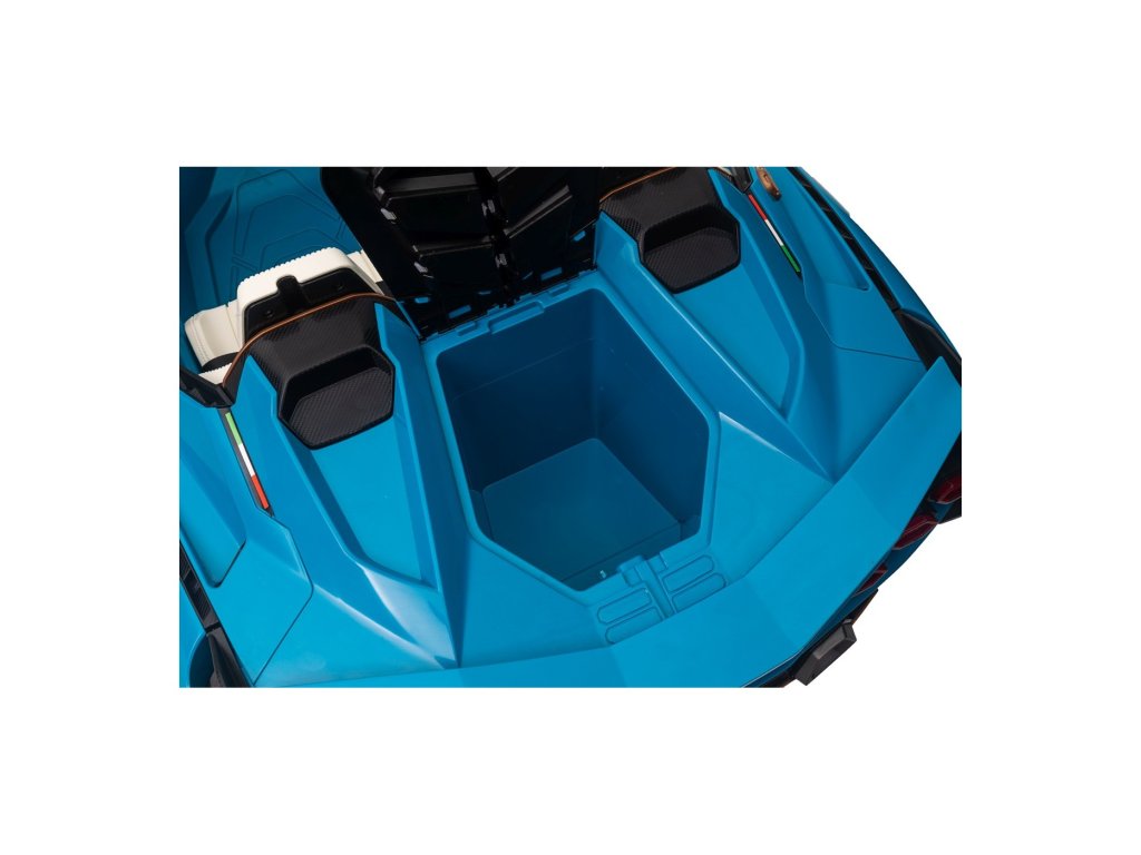 Blue 24V Official LX Lamborghini Sian 2-Seater Ride On Car with Music, RC