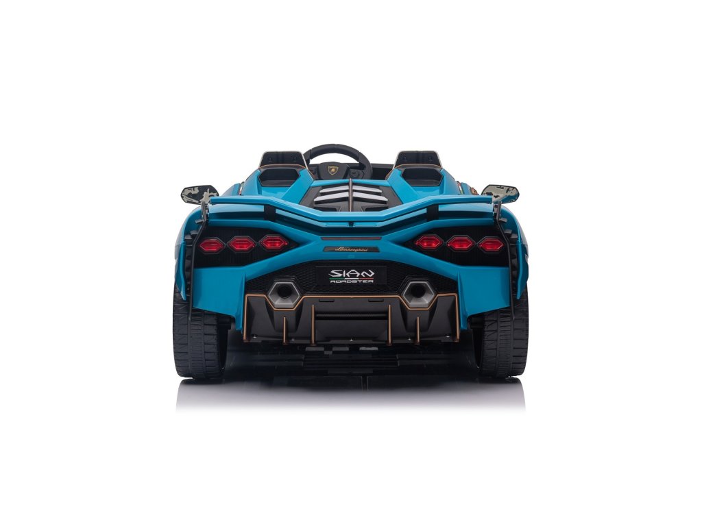 Blue 24V Official LX Lamborghini Sian 2-Seater Ride On Car with Music, RC