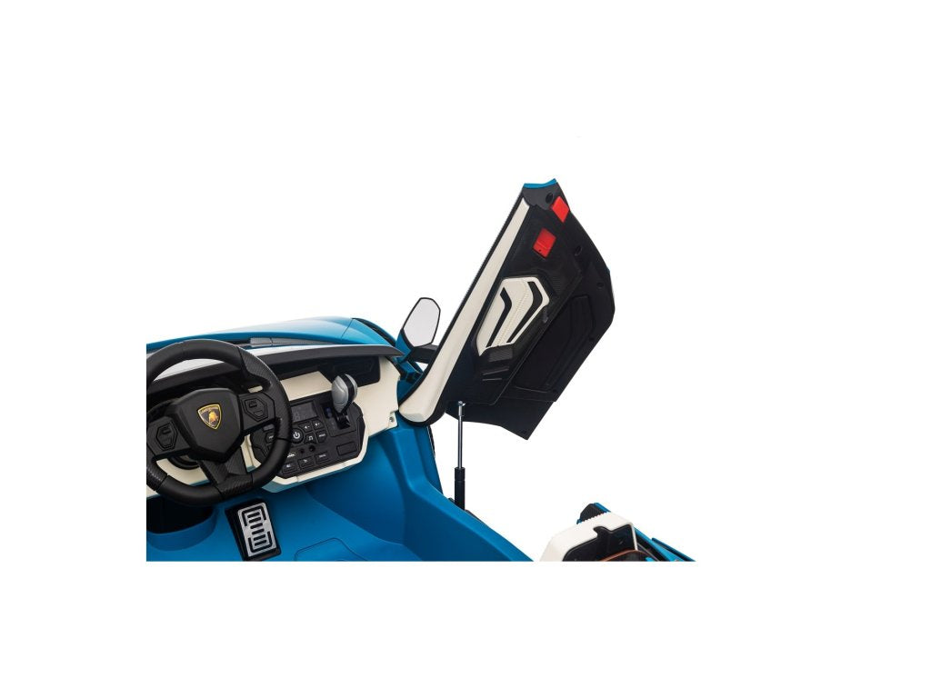 Blue 24V Official LX Lamborghini Sian 2-Seater Ride On Car with Music, RC