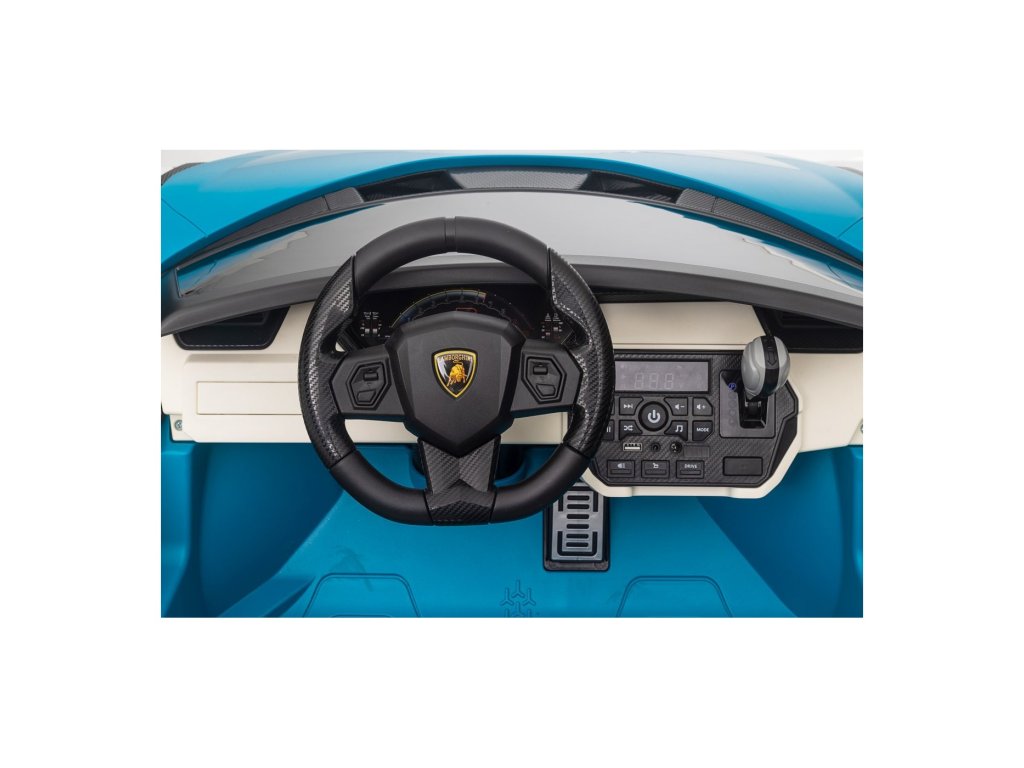 Blue 24V Official LX Lamborghini Sian 2-Seater Ride On Car with Music, RC