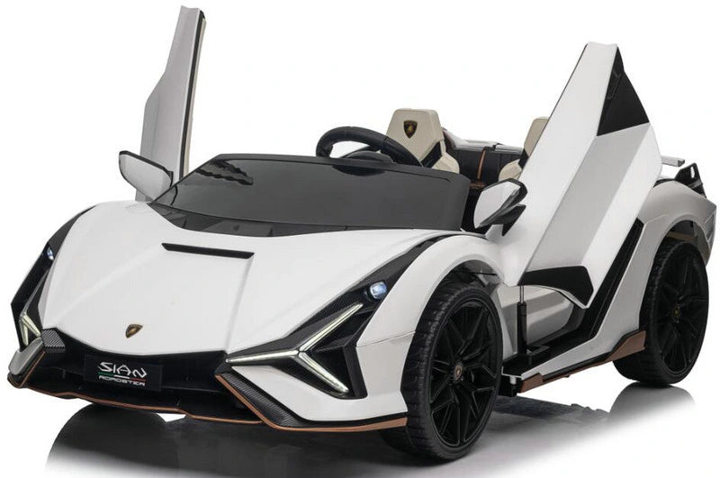 White 24V Official LX Lamborghini Sian 2-Seat Ride On Car with RC