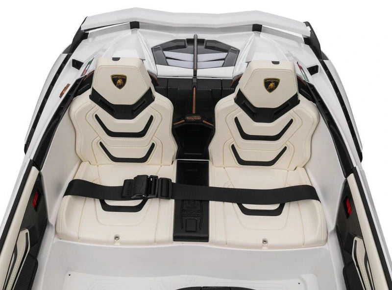 White 24V Official LX Lamborghini Sian 2-Seater Ride On Car with Music, RC