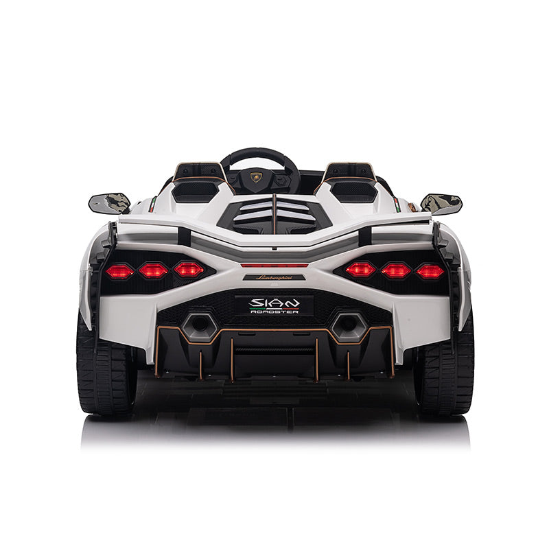 White 24V Official LX Lamborghini Sian 2-Seat Ride On Car with RC