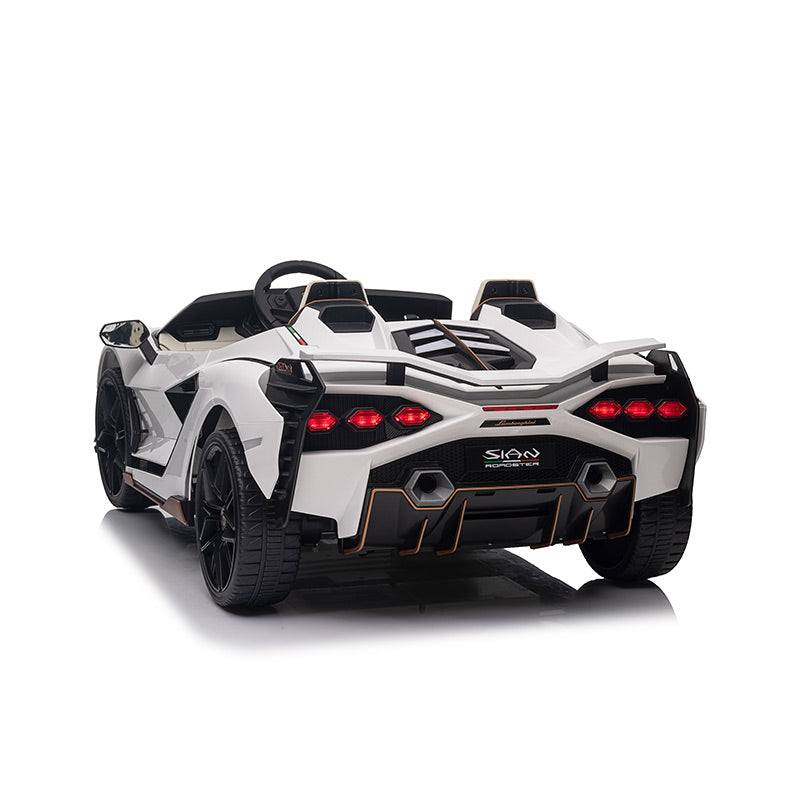 White 24V Official LX Lamborghini Sian 2-Seat Ride On Car with RC