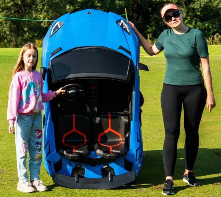 Blue 24V/180W Lamborghini SV Limited Edition XXL Ride-On Supercar with Air-Filled Rubber Tires — 9MPH