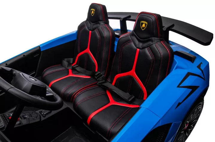 Blue 24V/180W Lamborghini SV Limited Edition XXL Ride-On Supercar with Air-Filled Rubber Tires — 9MPH