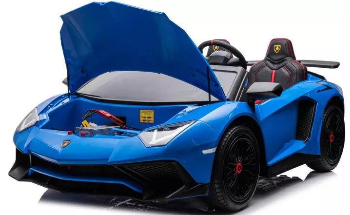 Blue 24V/180W Lamborghini SV Limited Edition XXL Ride-On Supercar with Air-Filled Rubber Tires — 9MPH
