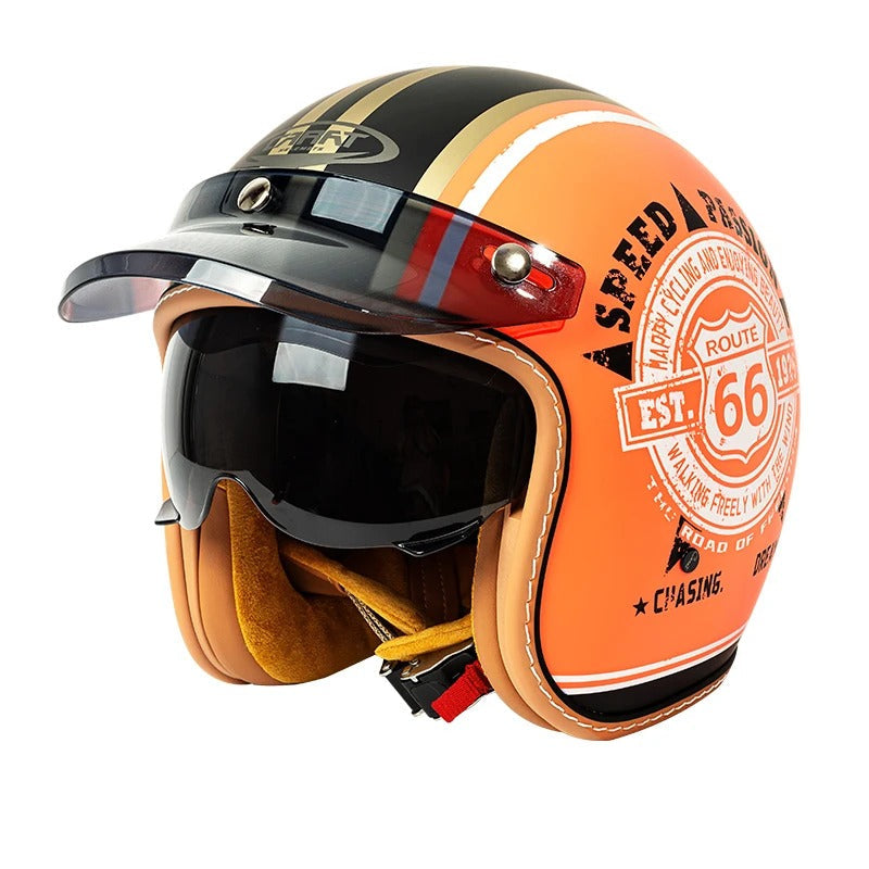 The Street King - Vintage Open Face Helmet - DOT & ECE Approved