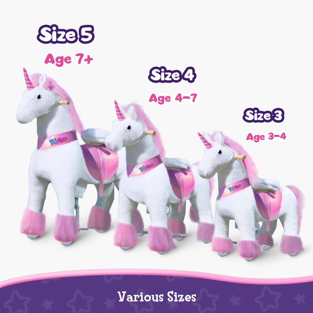 Toddlers Pink Indoor/Outdoor Ride-On Unicorn with Cushioned Seat, Anti-Slip Wheels (Ages 7+)