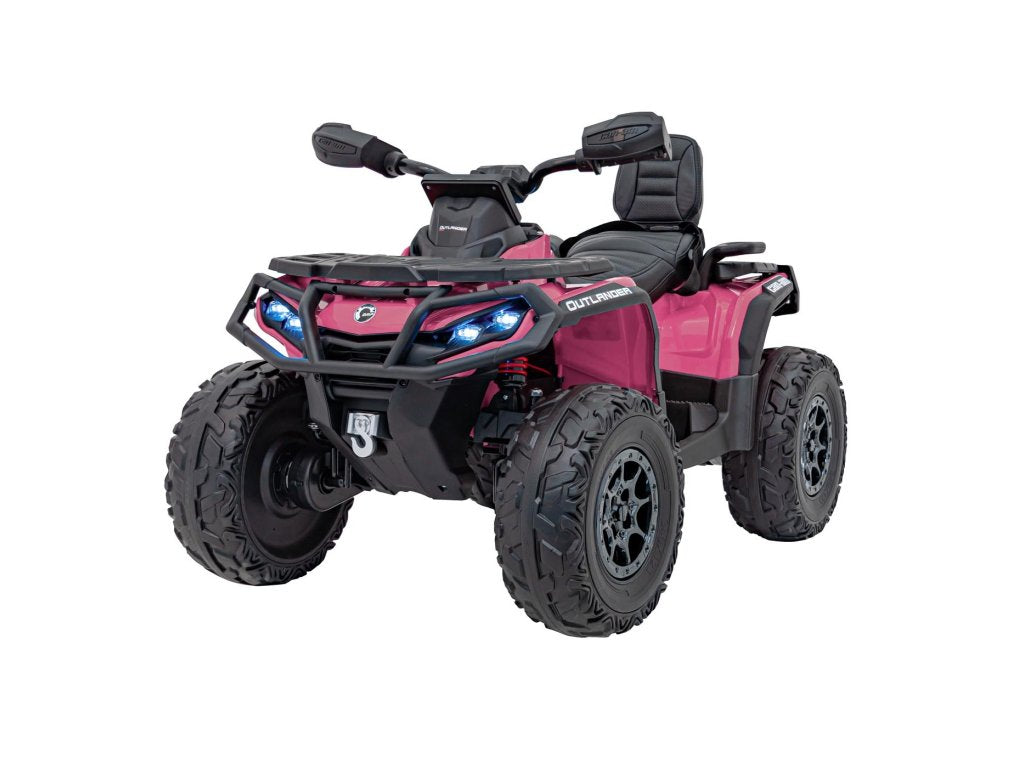 Pink 24V Premium Edition Can-Am Outlander 4WD Ride-On Quad ATV for 2 Kids