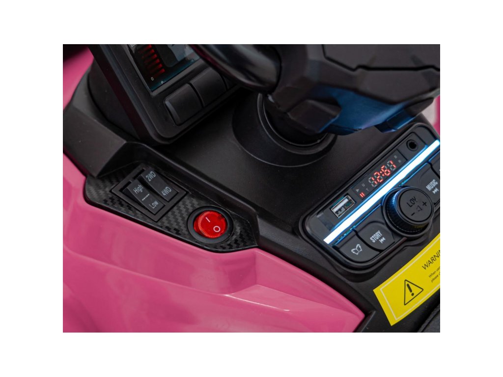 Pink 24V Premium Edition Can-Am Outlander 4WD Ride-On Quad ATV for 2 Kids