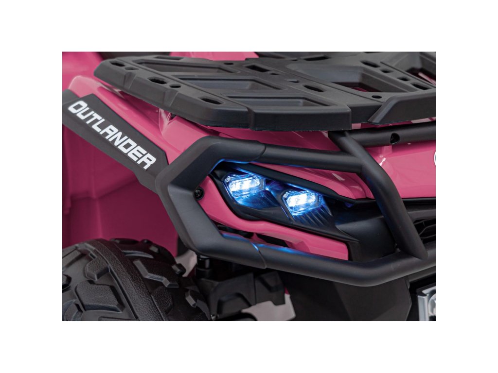 Pink 24V Premium Edition Can-Am Outlander 4WD Ride-On Quad ATV for 2 Kids