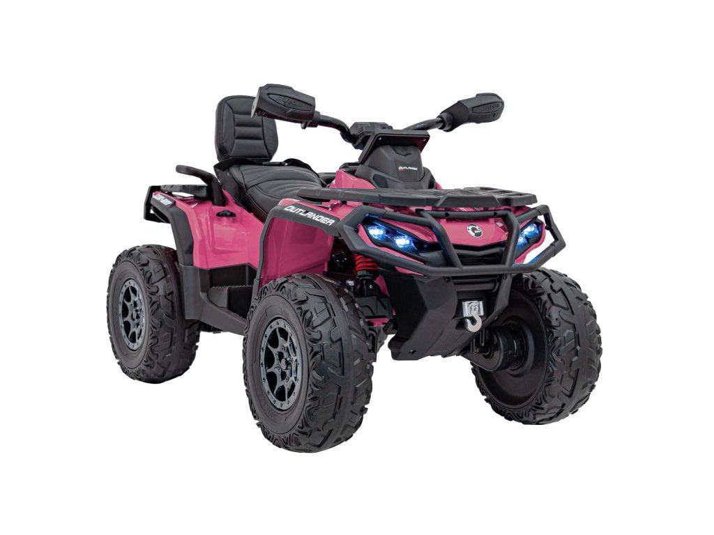 Pink 24V Premium Edition Can-Am Outlander 4WD Ride-On Quad ATV for 2 Kids