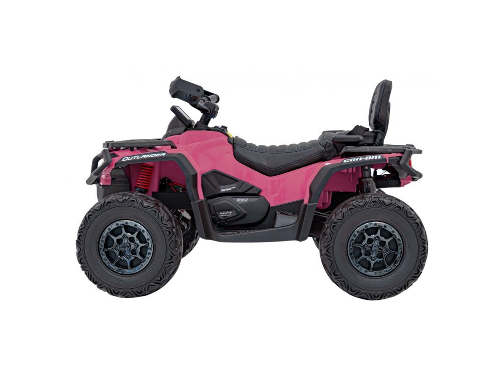 Pink 24V Premium Edition Can-Am Outlander 4WD Ride-On Quad ATV for 2 Kids