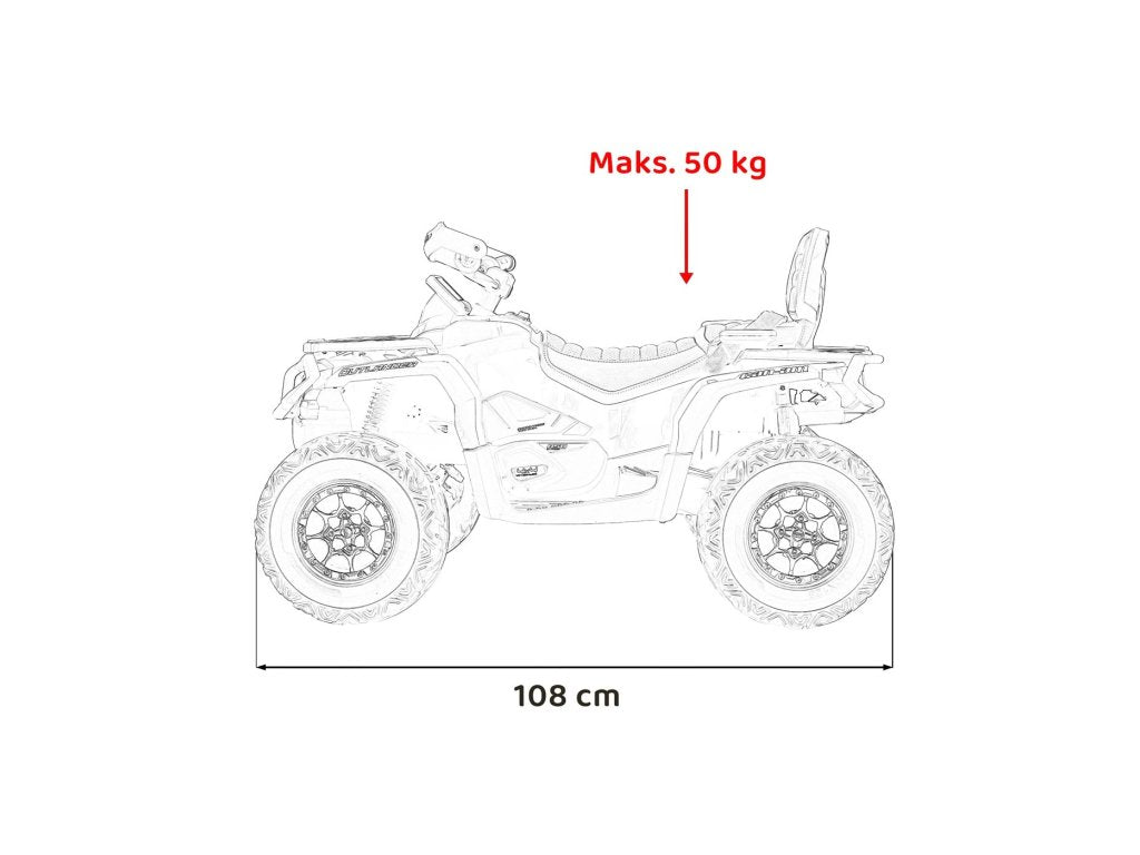 Pink 24V Premium Edition Can-Am Outlander 4WD Ride-On Quad ATV for 2 Kids