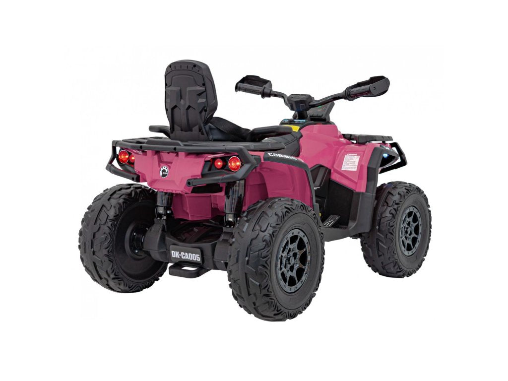Pink 24V Premium Edition Can-Am Outlander 4WD Ride-On Quad ATV for 2 Kids