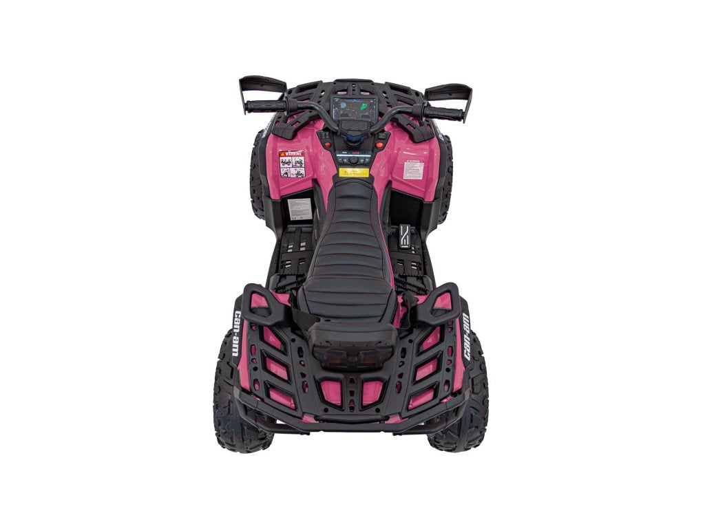 Pink 24V Premium Edition Can-Am Outlander 4WD Ride-On Quad ATV for 2 Kids
