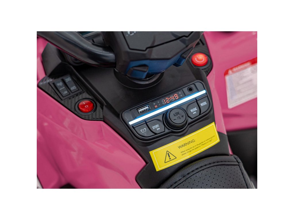 Pink 24V Premium Edition Can-Am Outlander 4WD Ride-On Quad ATV for 2 Kids