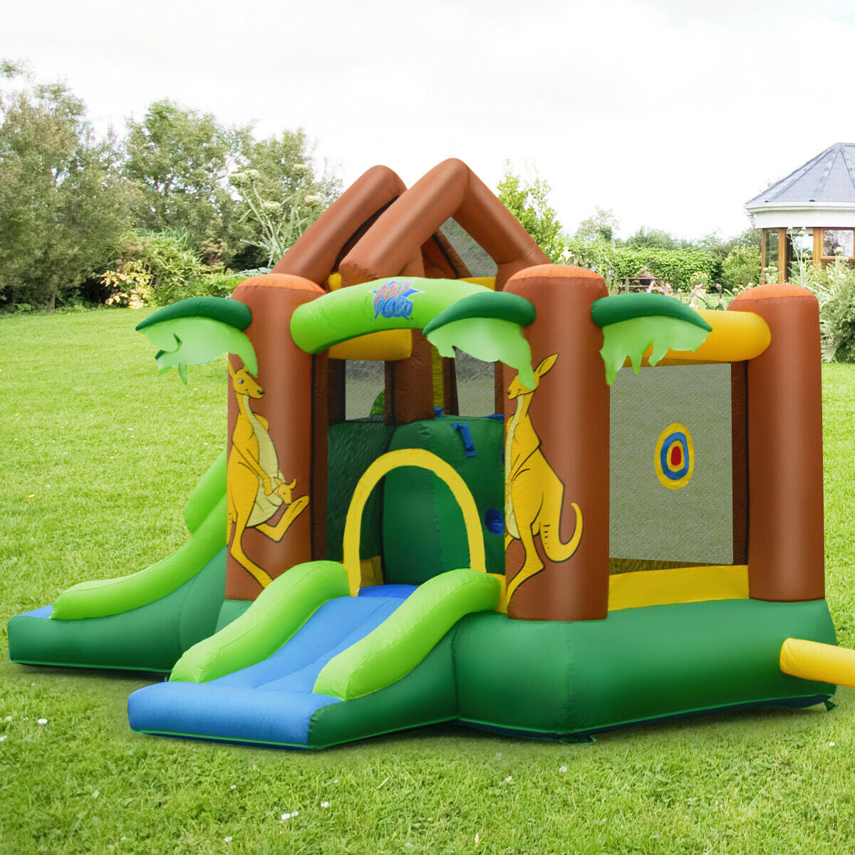 Kids Inflatable Jungle Bounce House Castle with 735W Blower
