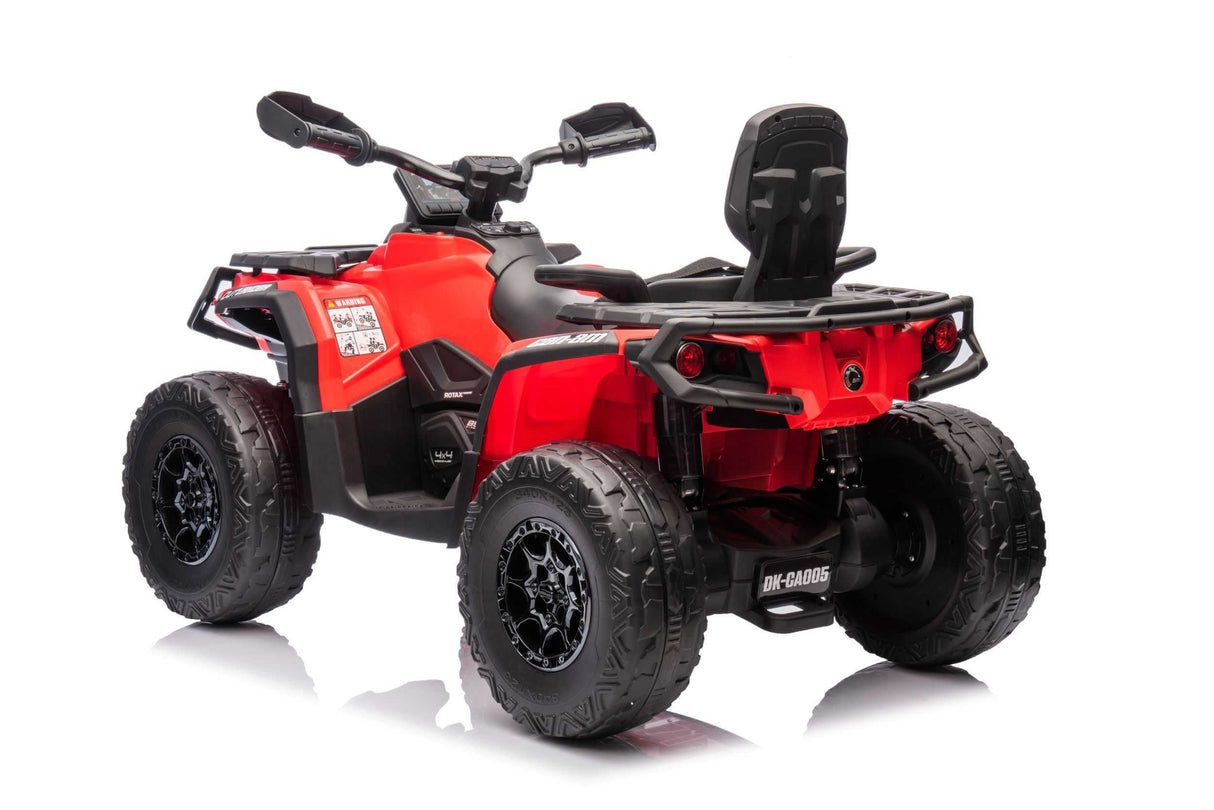 Red 24V Premium Edition Can-Am Outlander 4WD Ride-On Quad ATV for 2 Kids