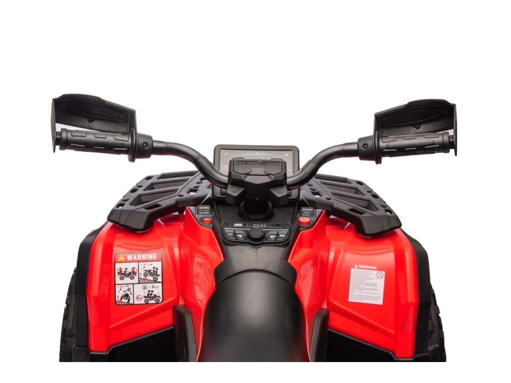 Red 24V Premium Edition Can-Am Outlander 4WD Ride-On Quad ATV for 2 Kids