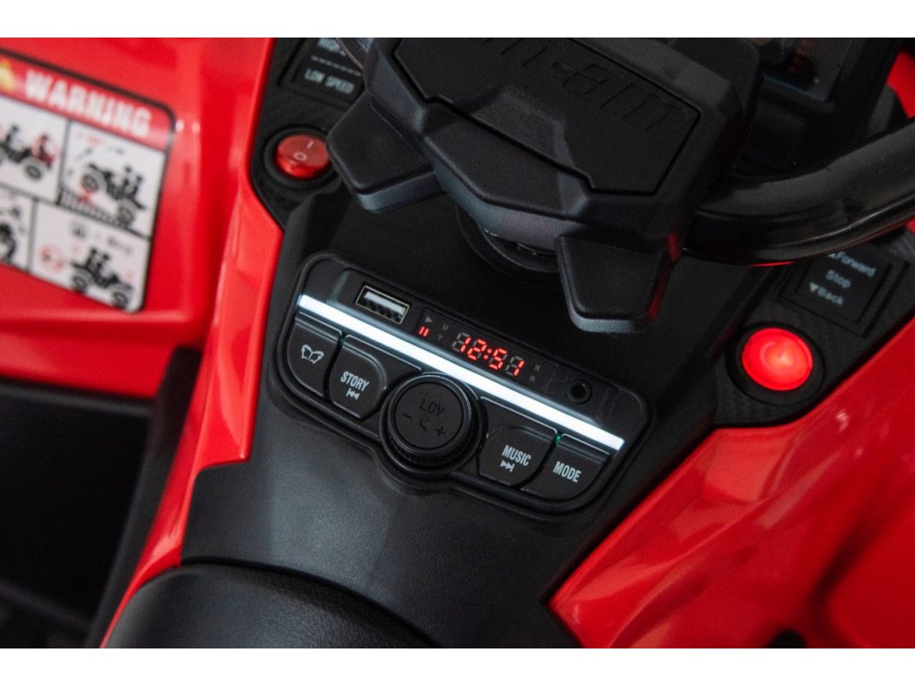 Red 24V Premium Edition Can-Am Outlander 4WD Ride-On Quad ATV for 2 Kids