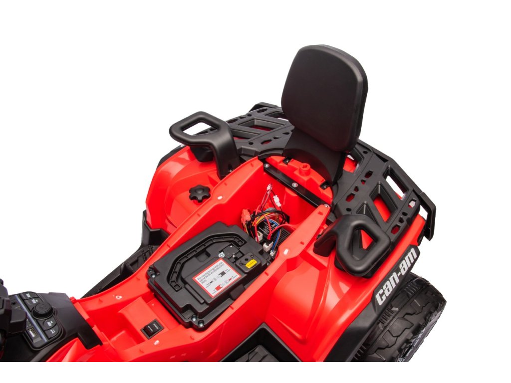 Red 24V Premium Edition Can-Am Outlander 4WD Ride-On Quad ATV for 2 Kids