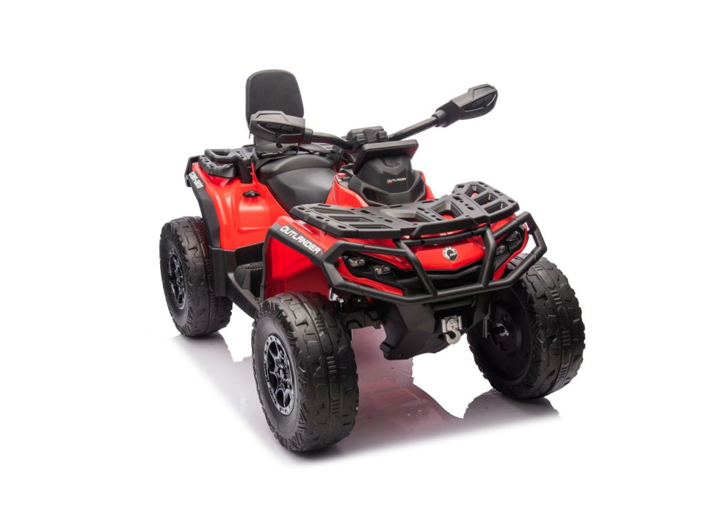 Red 24V Premium Edition Can-Am Outlander 4WD Ride-On Quad ATV for 2 Kids