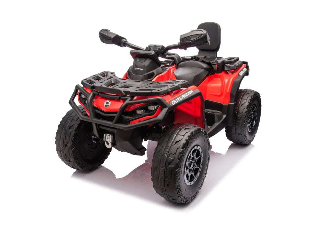 Red 24V Premium Edition Can-Am Outlander 4WD Ride-On Quad ATV for 2 Kids