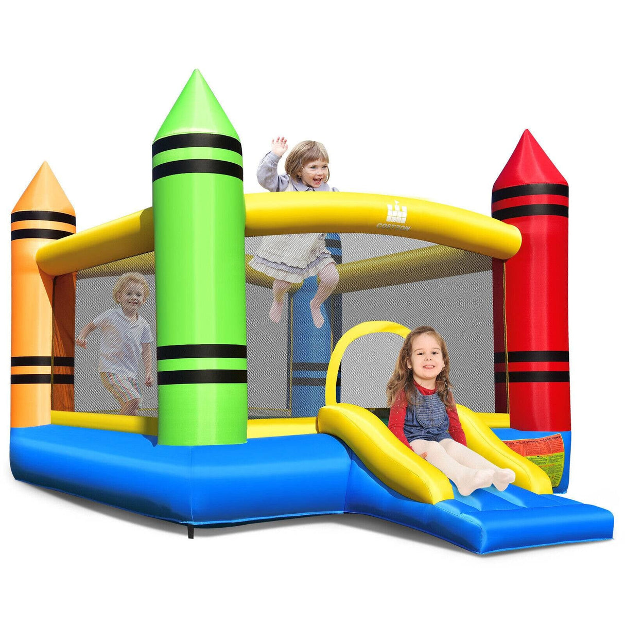 Kids Inflatable Bounce House with Slide and Ocean Balls — Blower Not Included