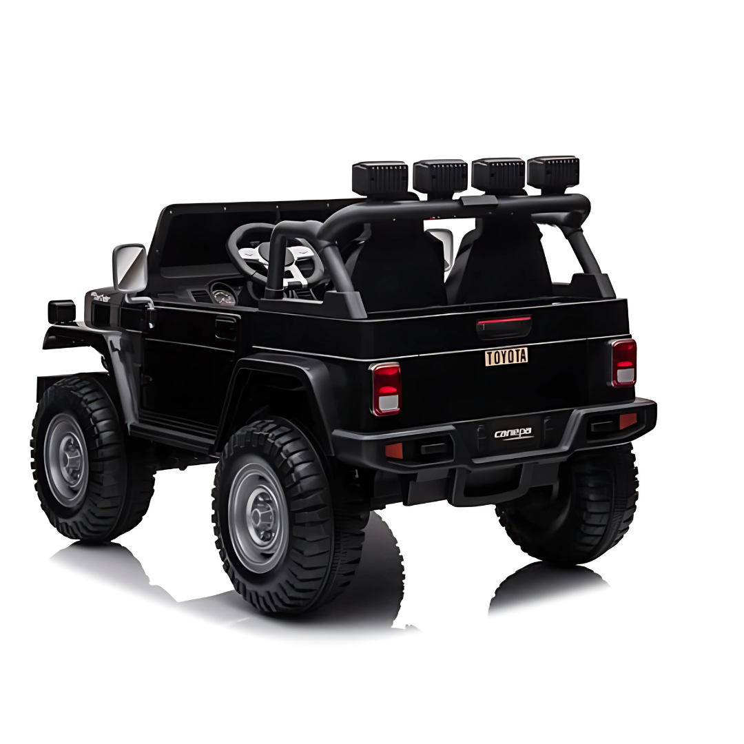 12V Kids Ride-On Toyota FJ40 2-Seater Truck with LED Lights, Music, Remote