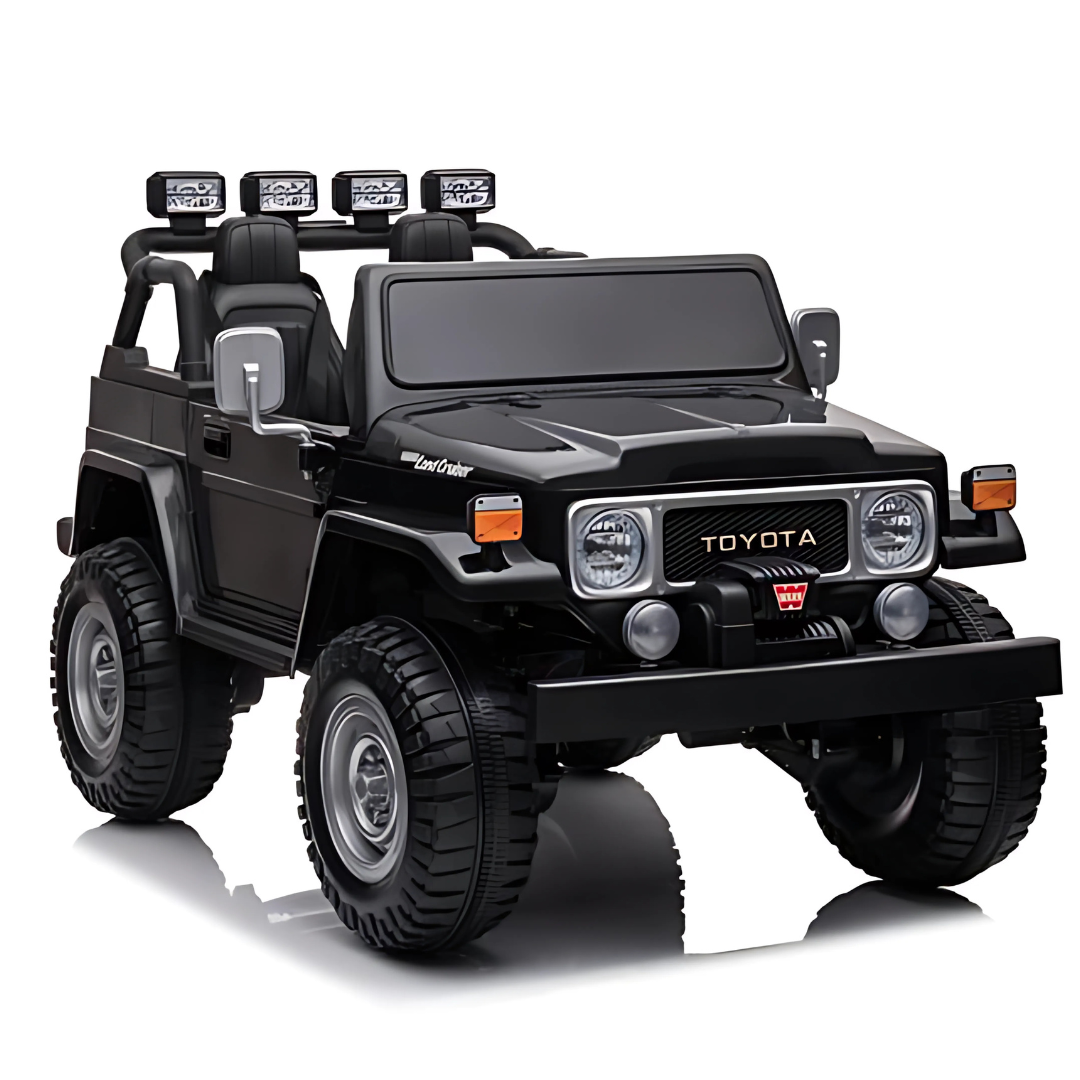 12V Kids Ride-On Toyota FJ40 2-Seater Truck with LED Lights, Music, Remote