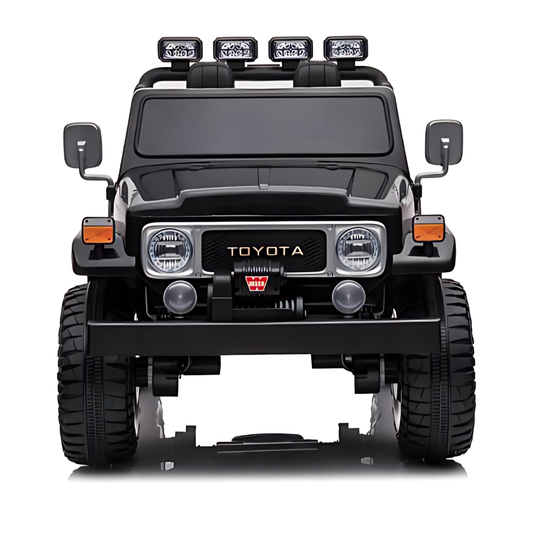 12V Kids Ride-On Toyota FJ40 2-Seater Truck with LED Lights, Music, Remote