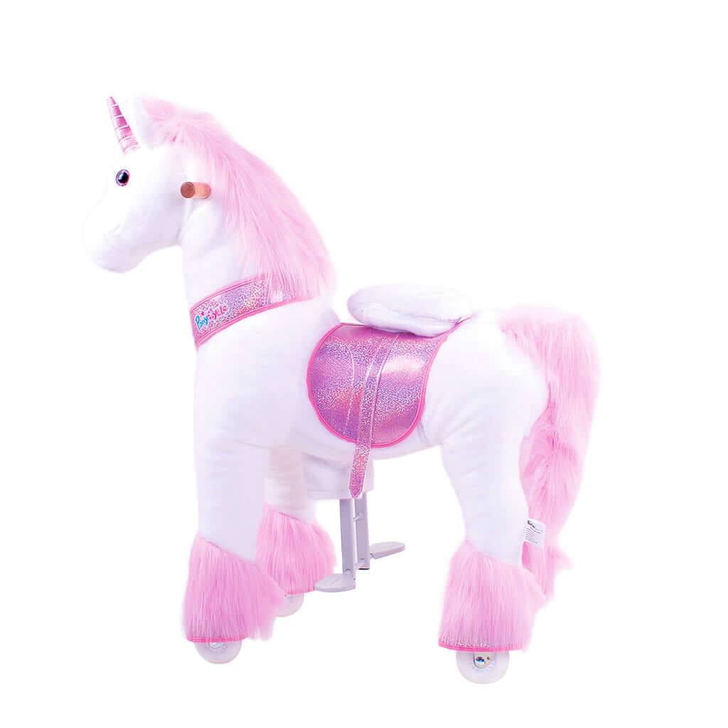 Toddlers Pink Indoor/Outdoor Ride-On Pony with Cushioned Seat, Anti-Slip Wheels (Ages 3–4)