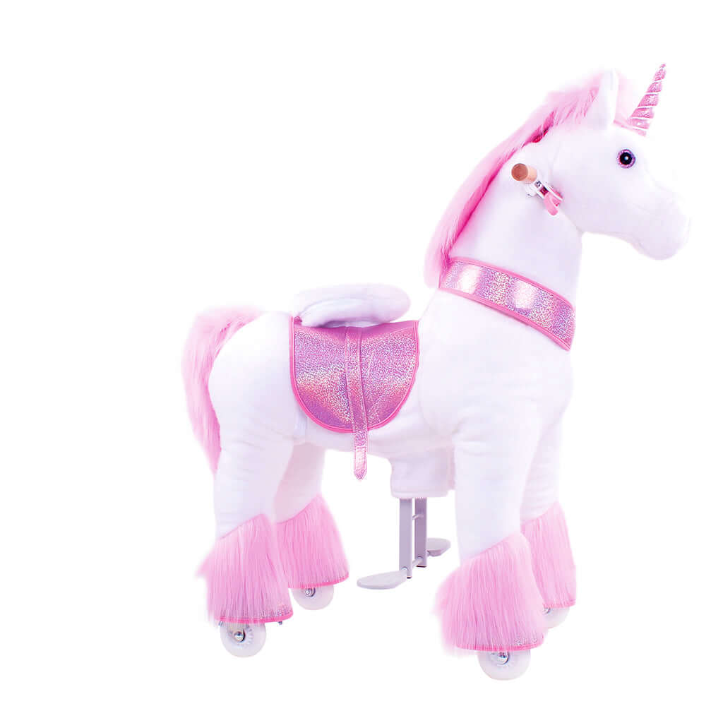 Toddlers Pink Indoor/Outdoor Ride-On Pony with Cushioned Seat, Anti-Slip Wheels (Ages 3–4)