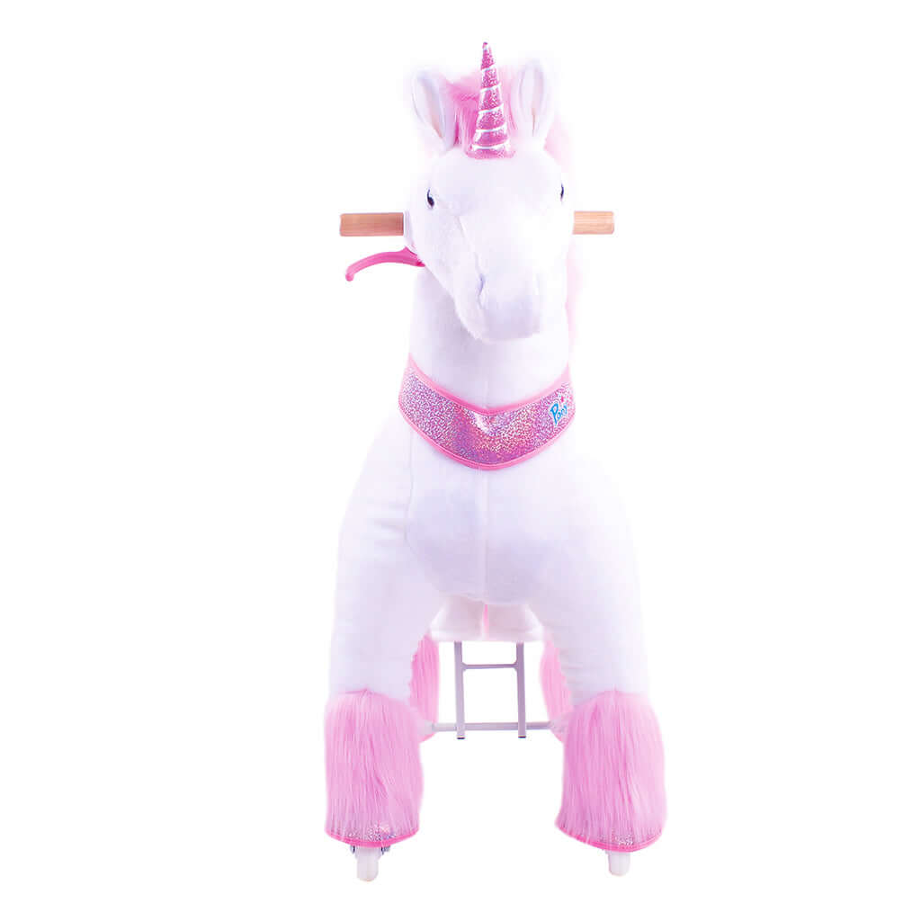Toddlers Pink Indoor/Outdoor Ride-On Pony with Cushioned Seat, Anti-Slip Wheels (Ages 3–4)