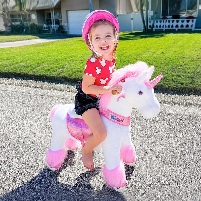 Toddlers Pink Indoor/Outdoor Ride-On Pony with Cushioned Seat, Anti-Slip Wheels (Ages 3–4)
