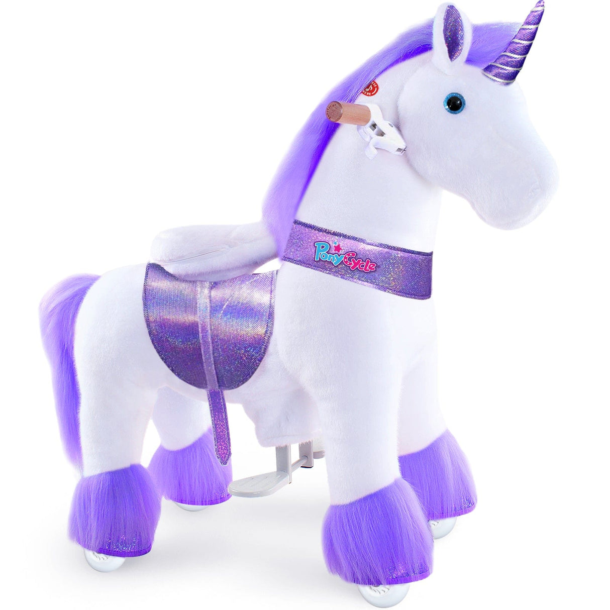 Toddlers Purple Indoor/Outdoor Ride-On Pony with Cushioned Seat, Anti-Slip Wheels (Ages 3–4)